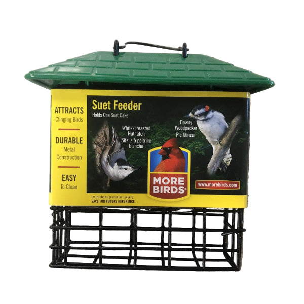 MORE BIRDS Suet Feeder with Weather Guard
