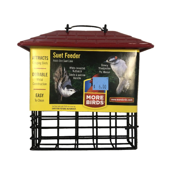 MORE BIRDS Suet Feeder with Weather Guard